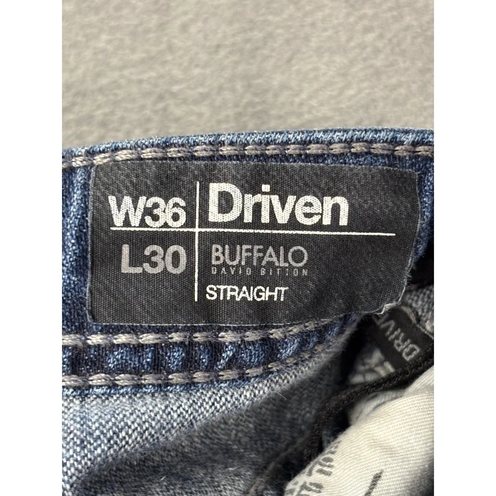 Buffalo David Bitton Driven Straight Fit Men's Jeans 36/30 Distressed Denim